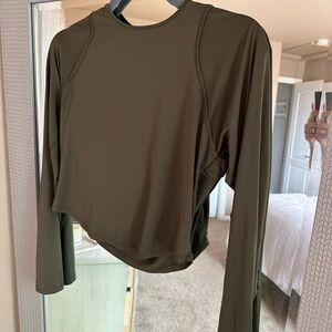 Olive Green Long Sleeve Women's Top